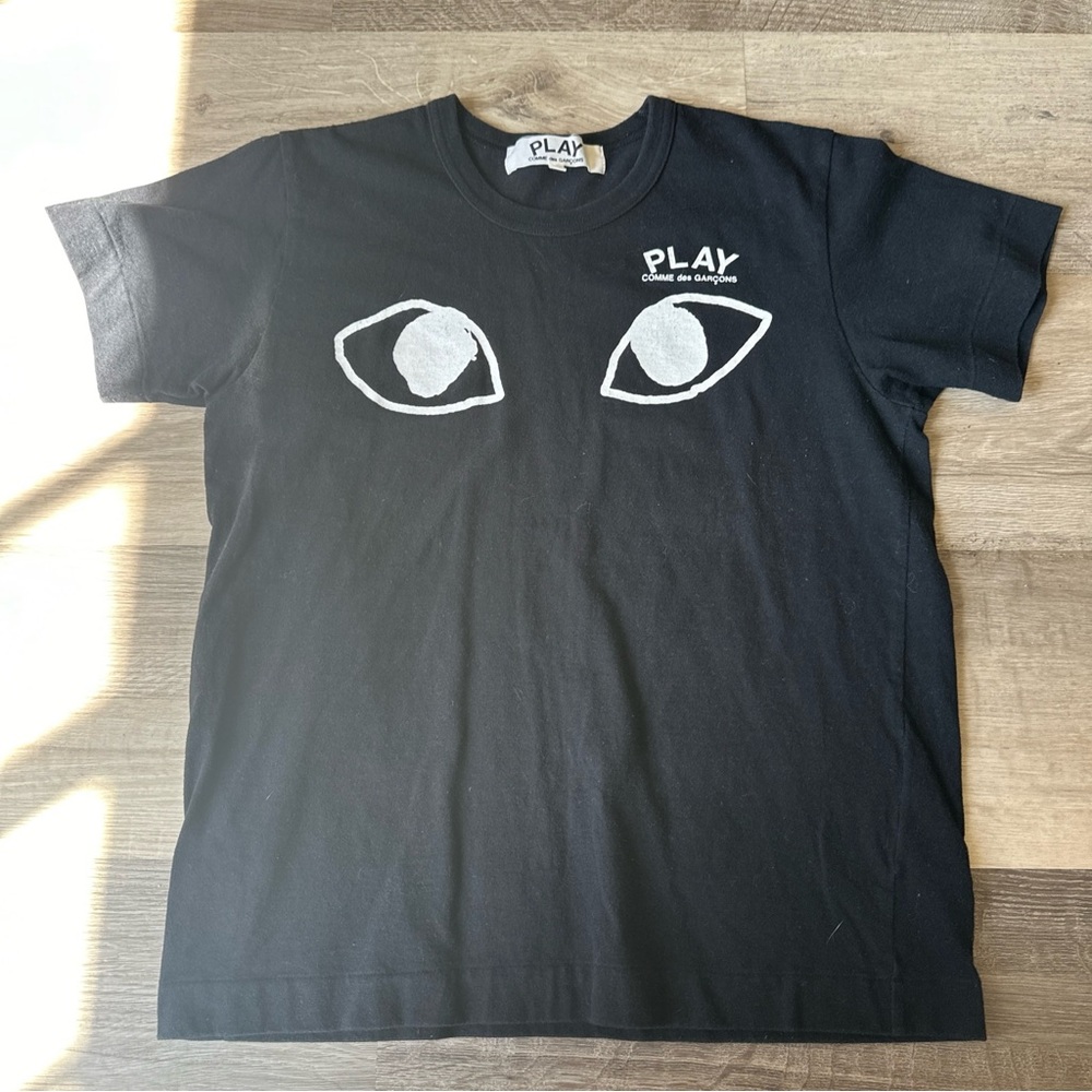 Comme des Garcons Black Tee with White Eye Design